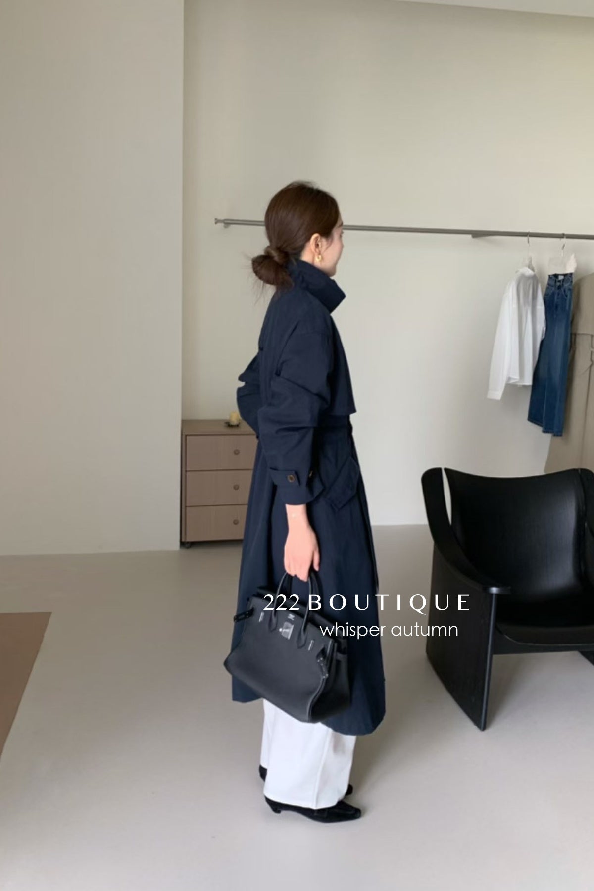 17a64 Basic trench coat with waist belt