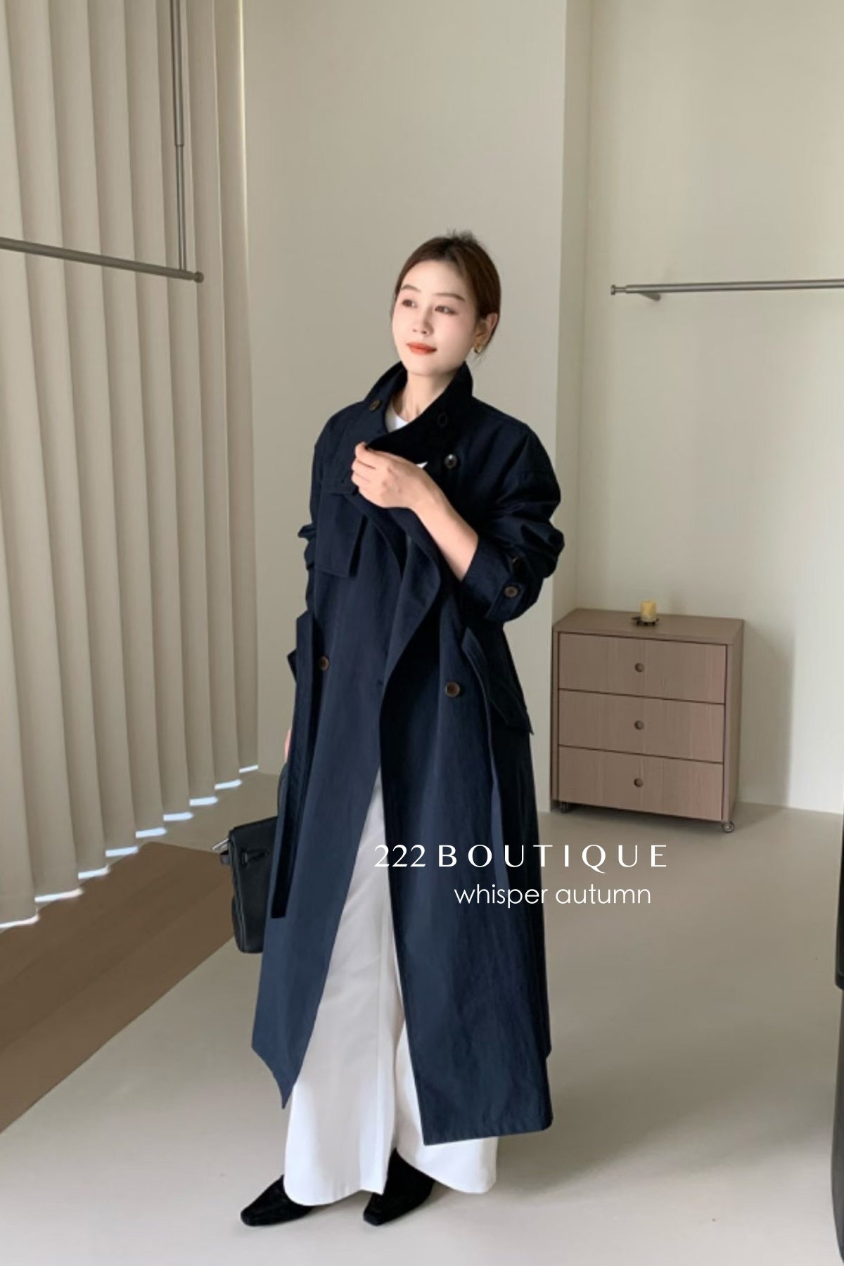 17a64 Basic trench coat with waist belt
