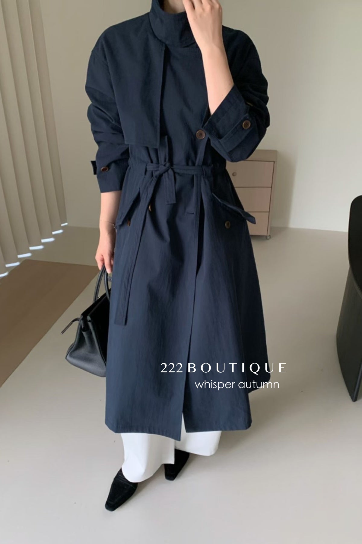 17a64 Basic trench coat with waist belt