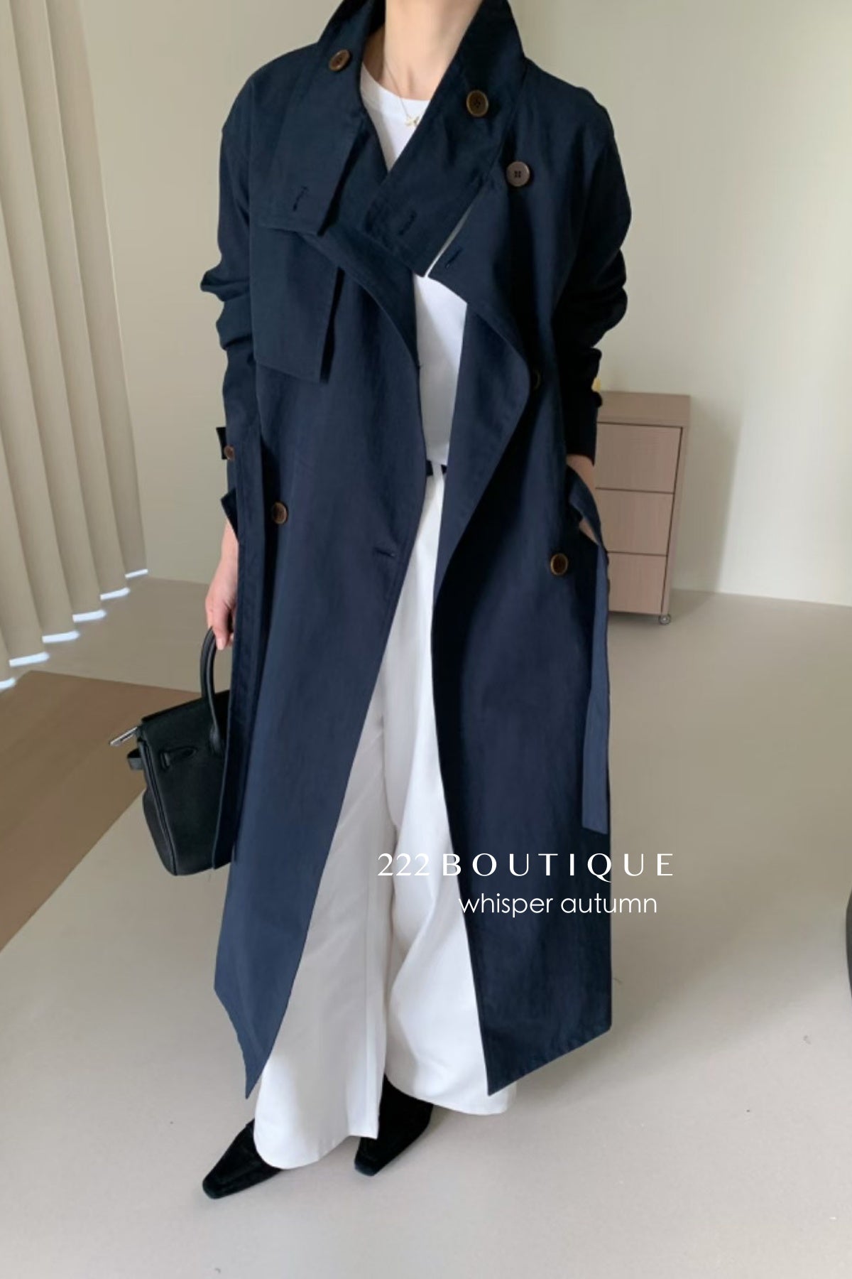 17a64 Basic trench coat with waist belt