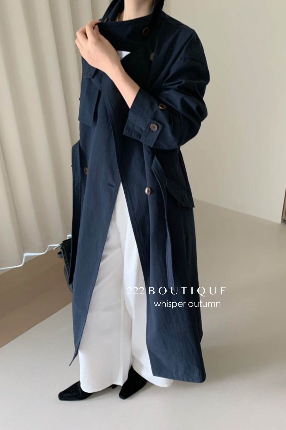 17a64 Basic trench coat with waist belt