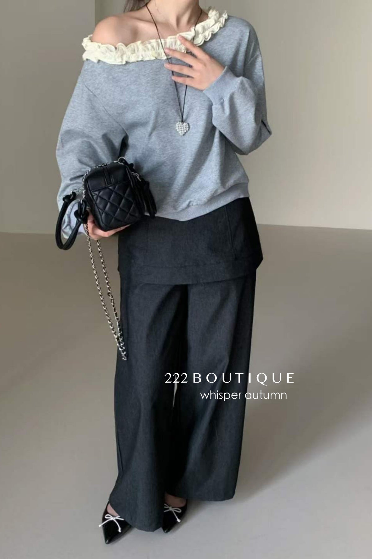 17q40 Layered denim pants with skirt overlay