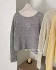 17a61 Cashmere knit pullover with front text