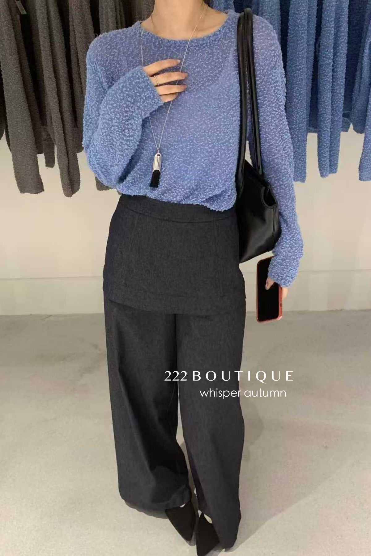 17q40 Layered denim pants with skirt overlay