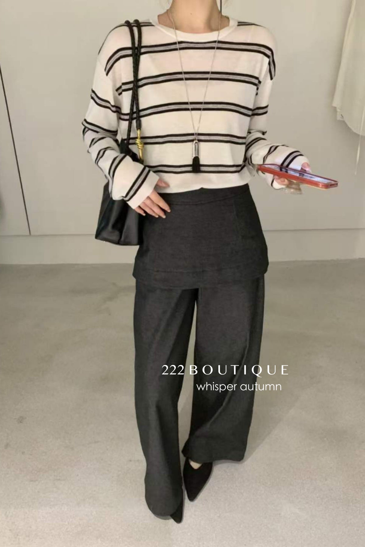 17q40 Layered denim pants with skirt overlay