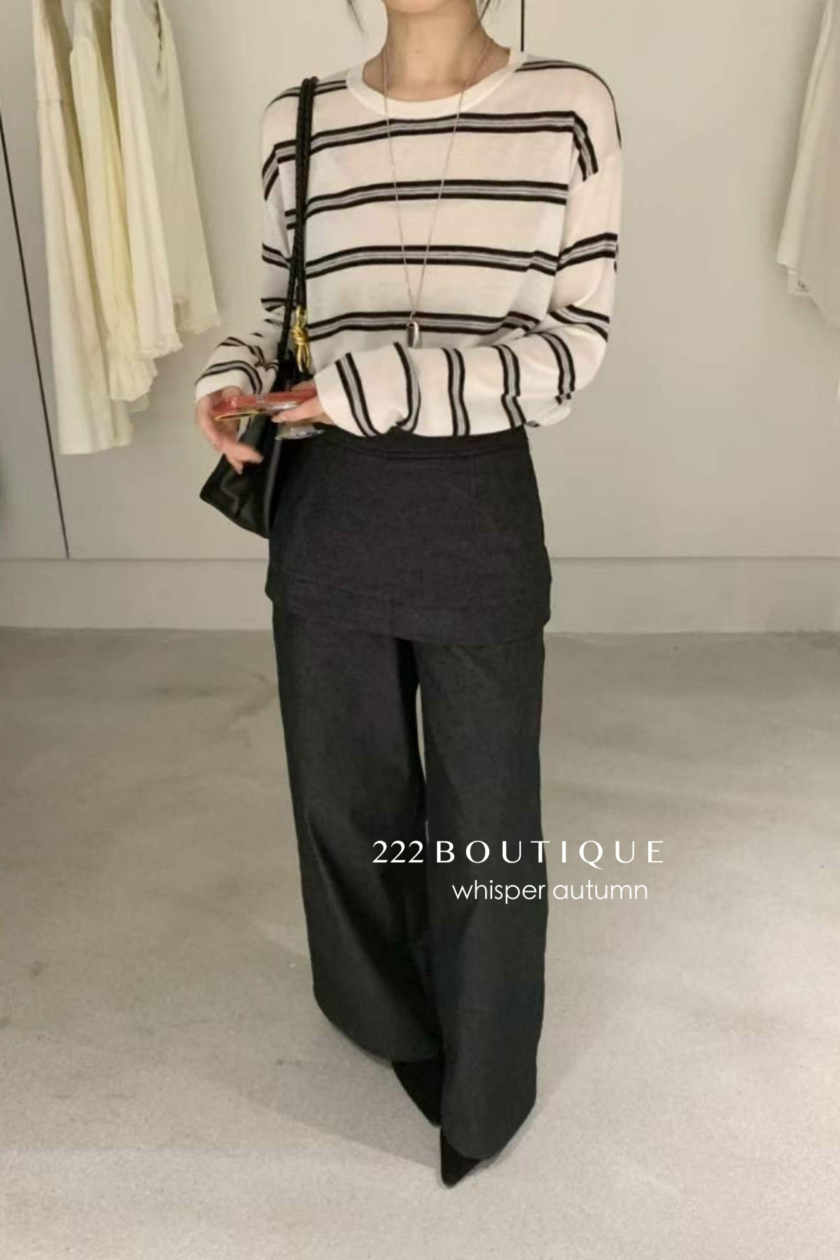 17q40 Layered denim pants with skirt overlay