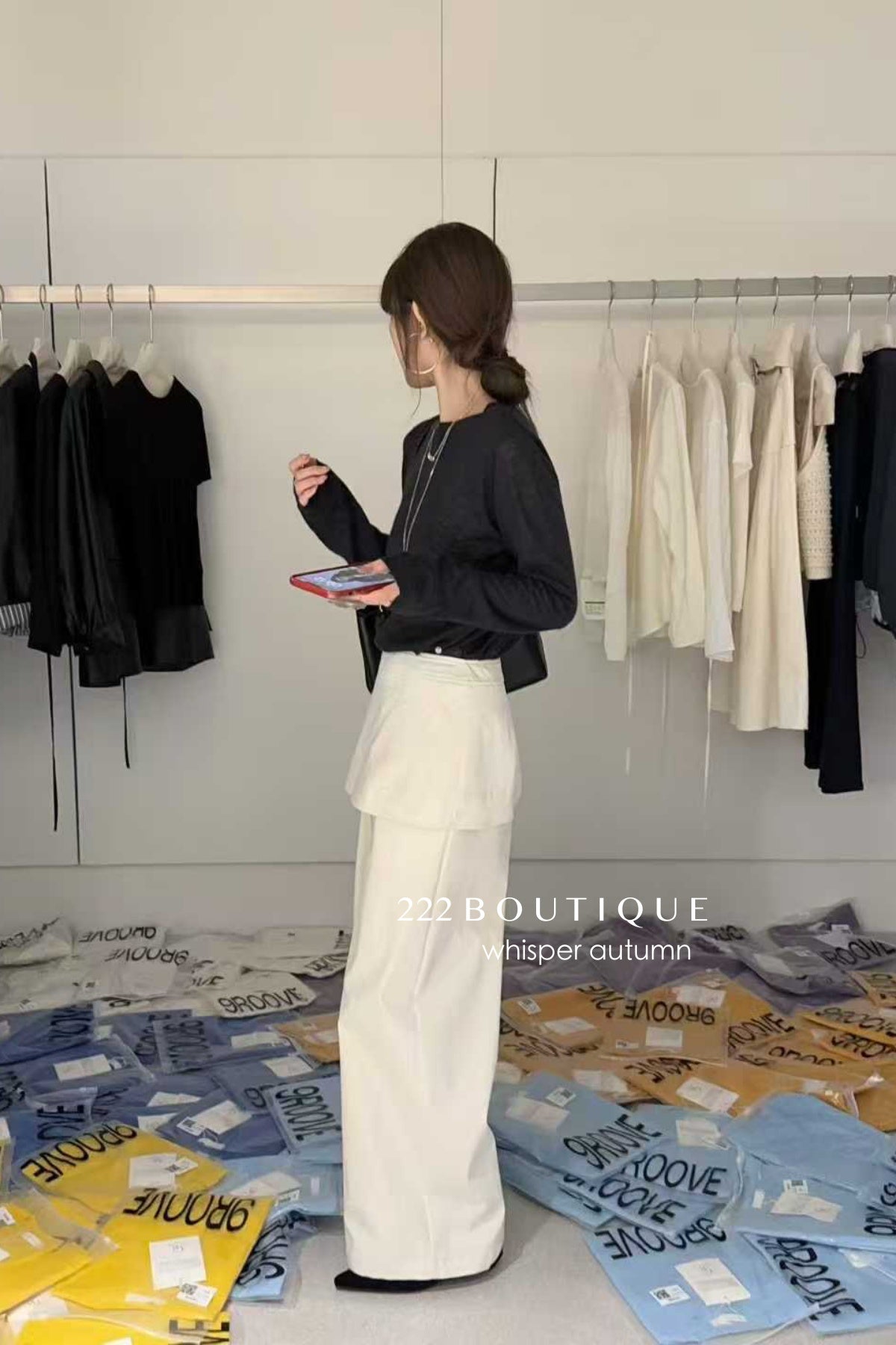 17q40 Layered denim pants with skirt overlay