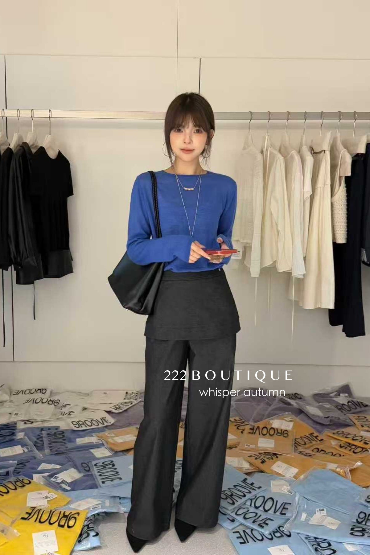 17q40 Layered denim pants with skirt overlay