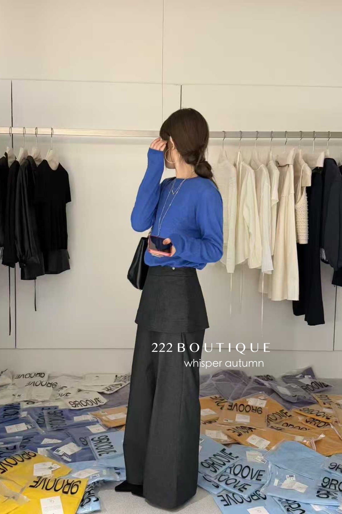 17q40 Layered denim pants with skirt overlay