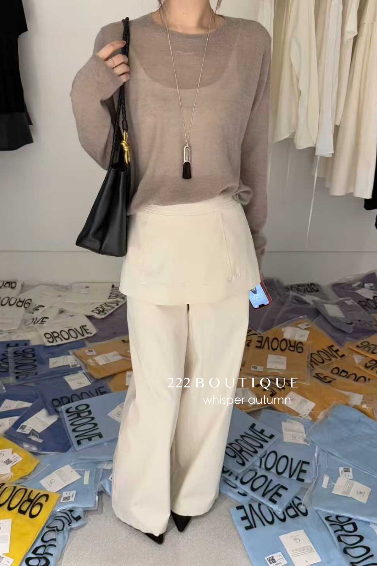 17q40 Layered denim pants with skirt overlay