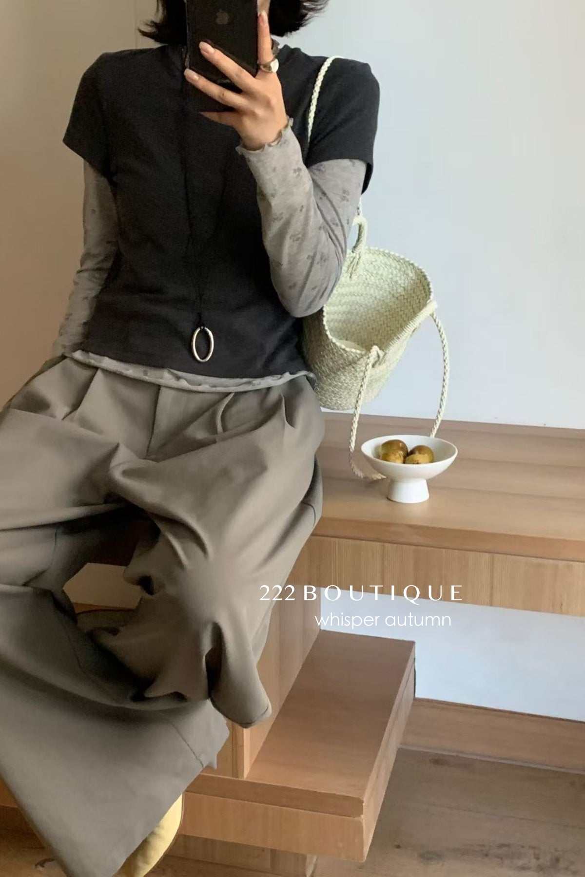 17a56 Floral cotton long-sleeve tee