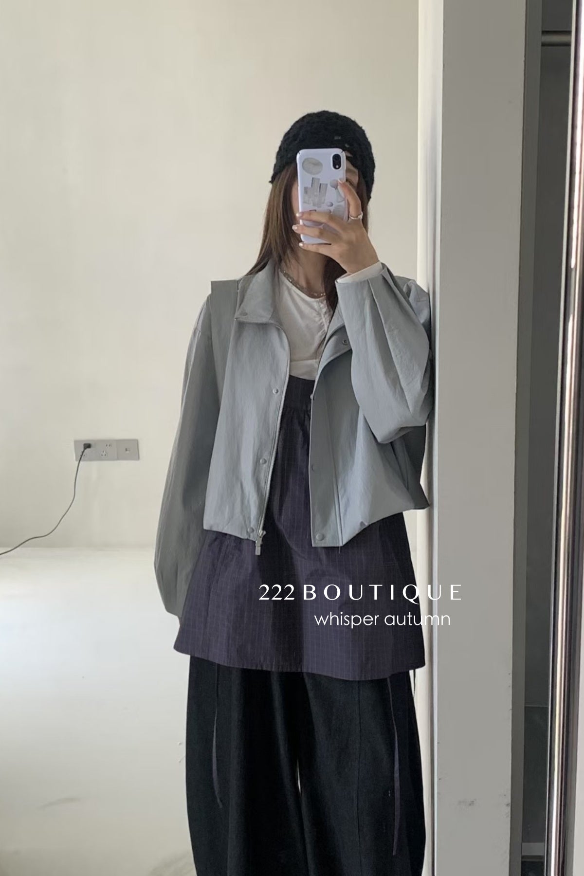 17a58 Basic leather jacket with belt bag