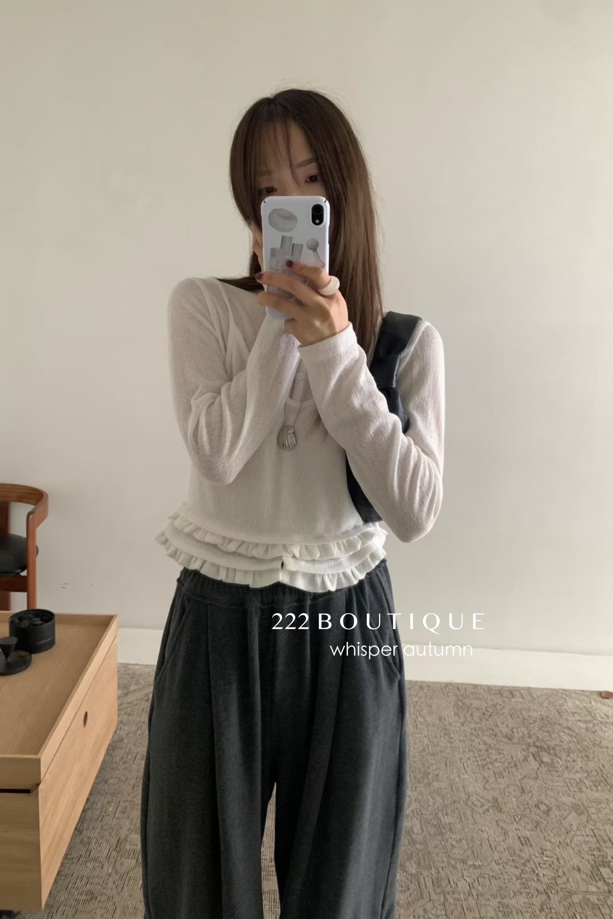 17a59 Layered cardigan set with cami