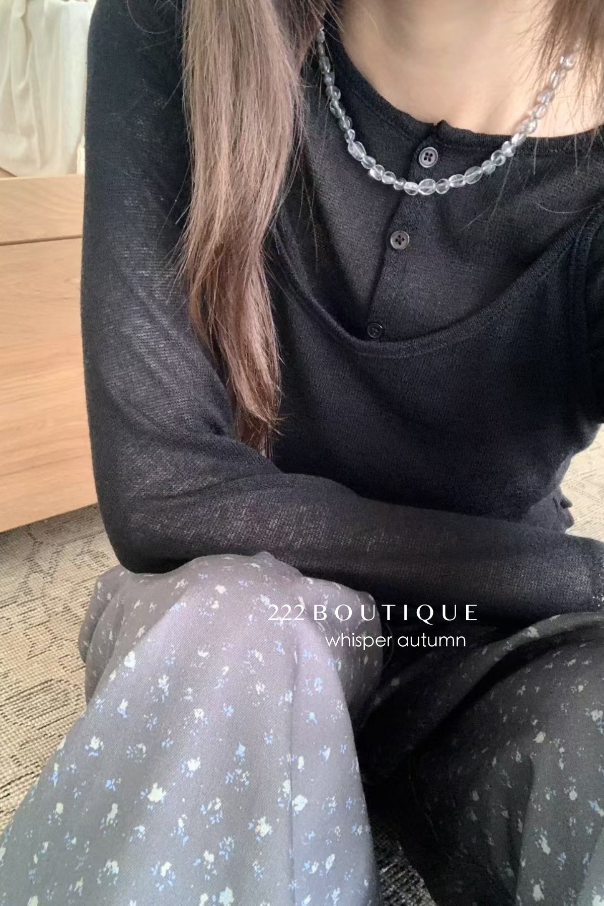 17a59 Layered cardigan set with cami