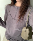 17a59 Layered cardigan set with cami