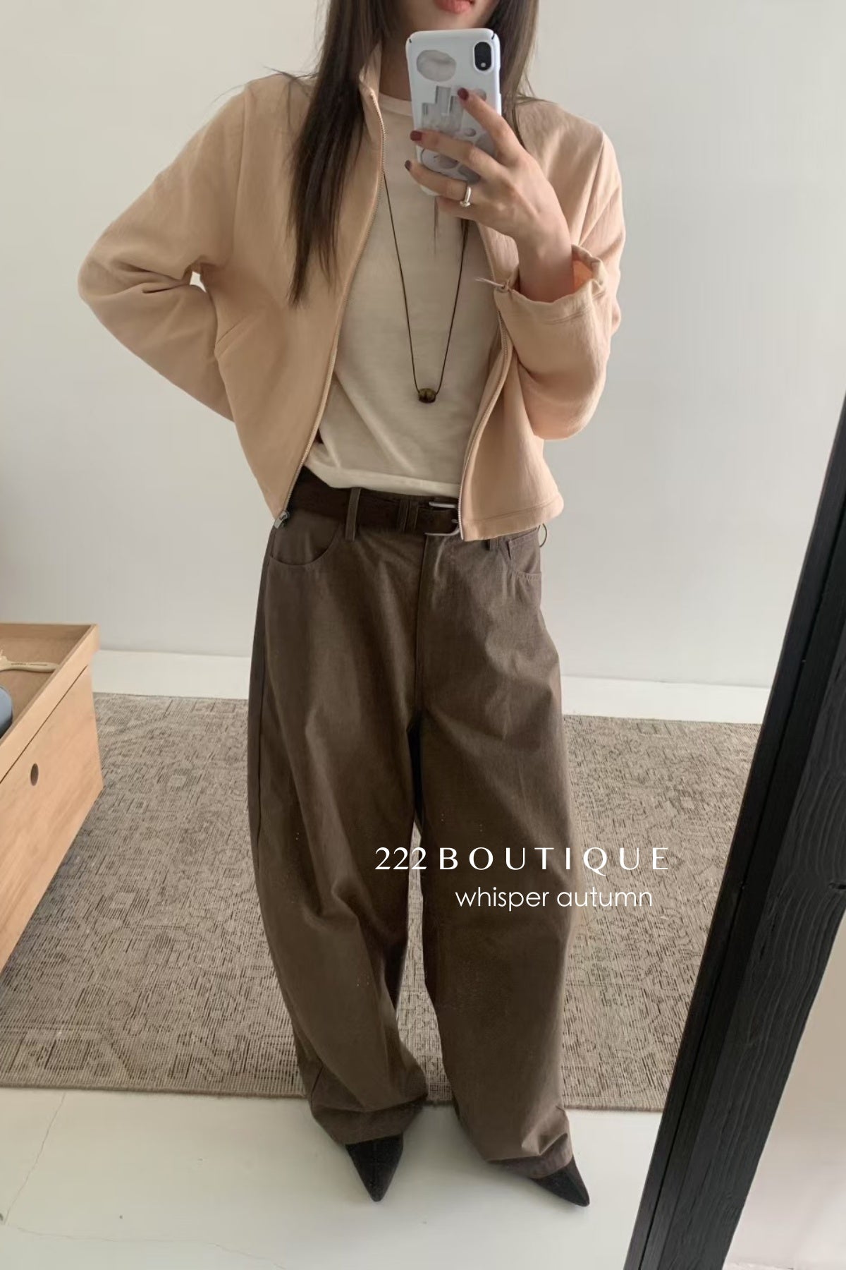 17q35 Khaki straight-leg jeans