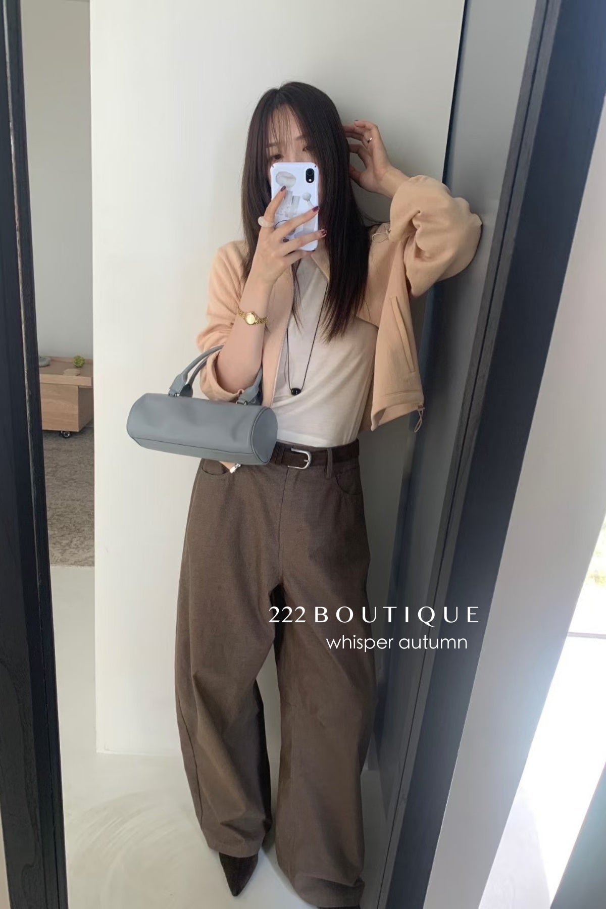 17q35 Khaki-panel baggy jeans