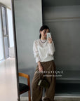 17a57 White layered silk top set