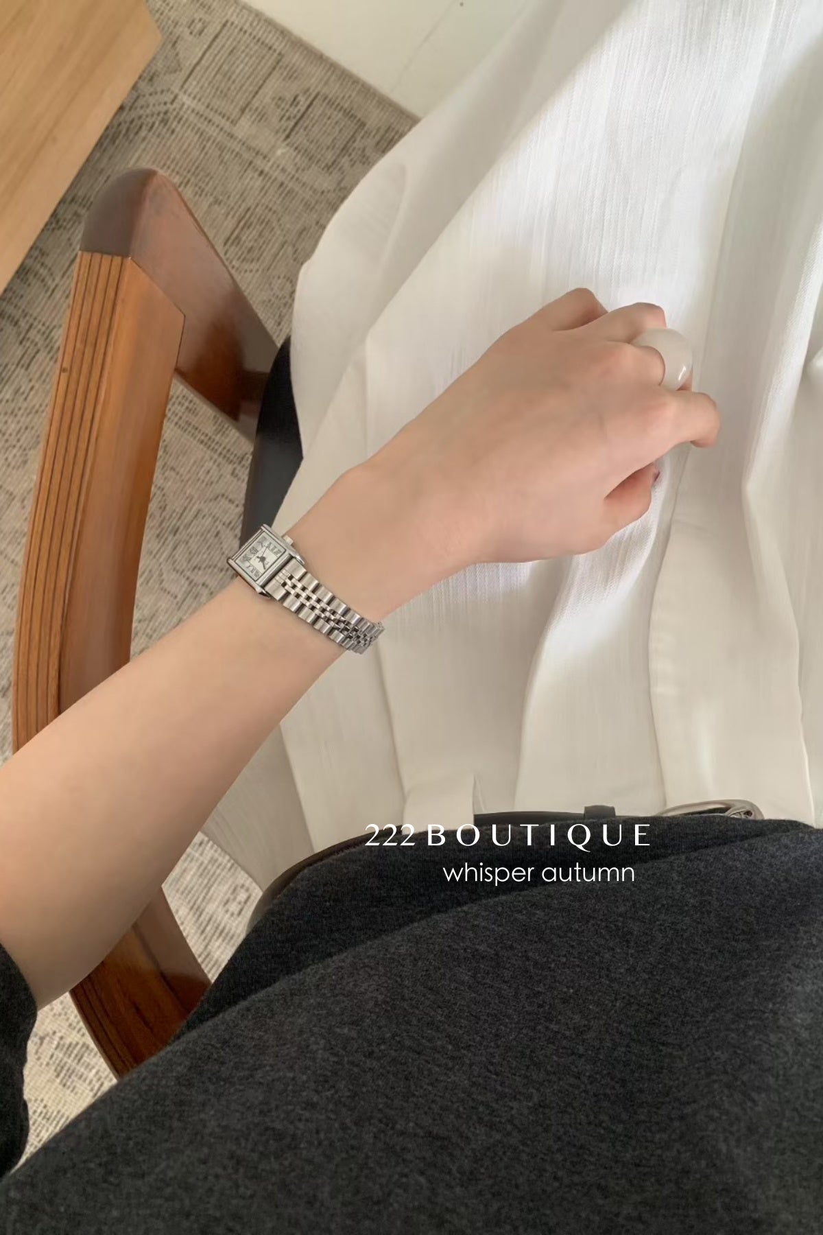 17v6 Pleated khaki wool-blend long skirt