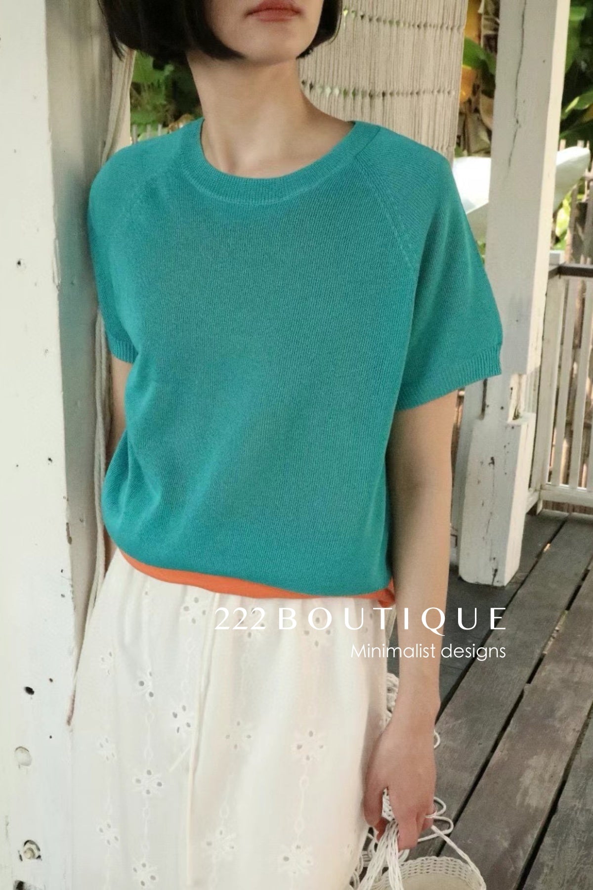 12q74 Short-sleeve knit top