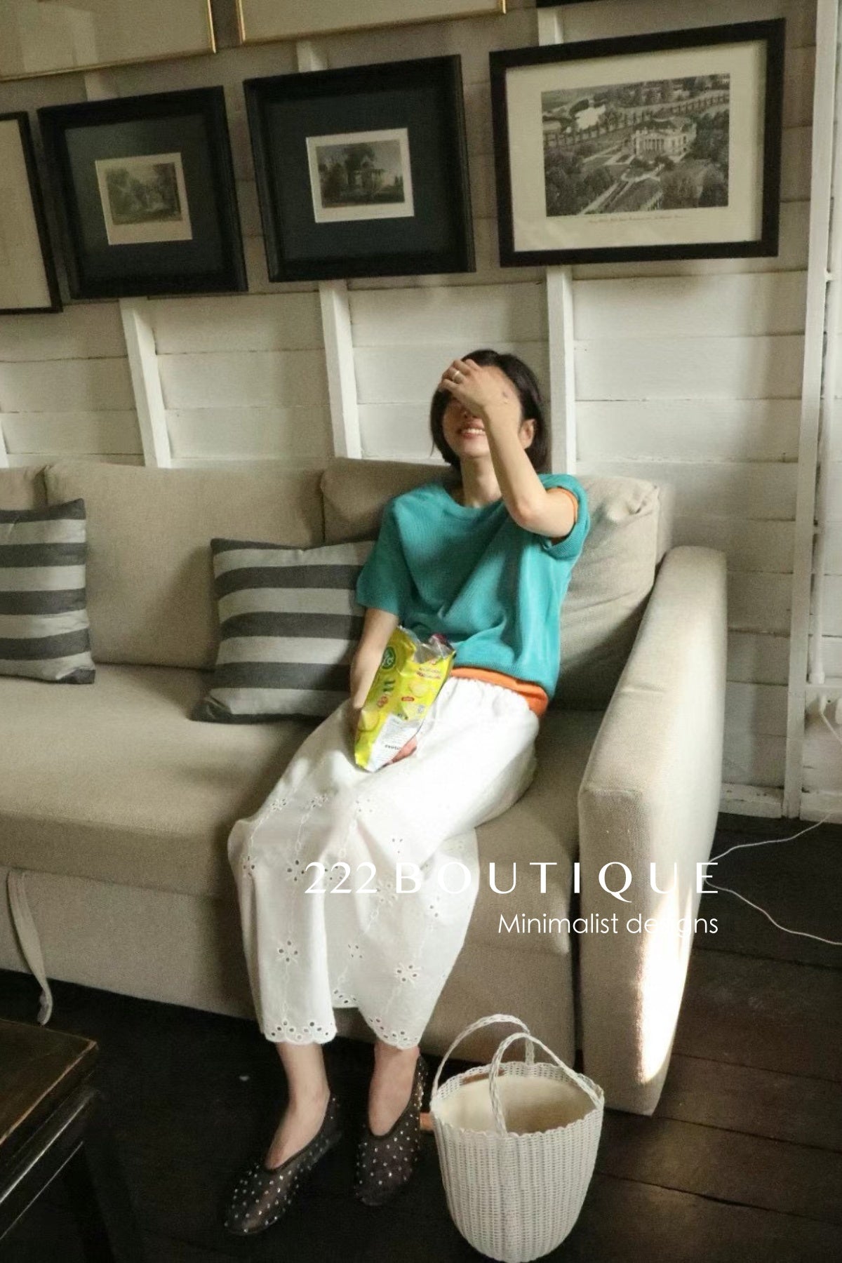 12q74 Short-sleeve knit top