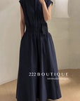 12v150 Sleeveless Gathered-Waist Dress – Modern Ease