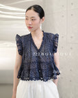 27A118-  FLORAL RUFFLE TOP
