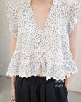 27A118-  FLORAL RUFFLE TOP