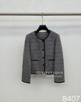 16a110 Tweed wool jacket with round neck