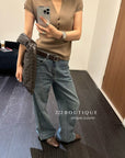 16a111 Short-sleeve V-neck cashmere top