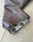 16a109 Basic leather jacket with notch collar