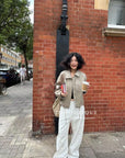 16a109 Basic leather jacket with notch collar