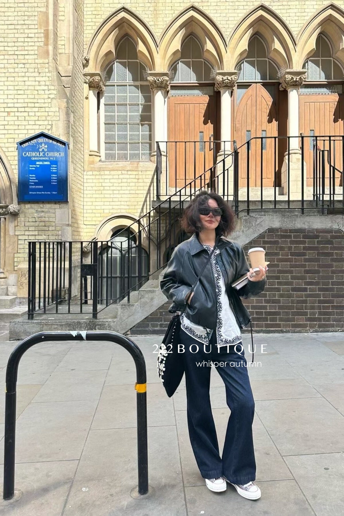 16a109 Basic leather jacket with notch collar