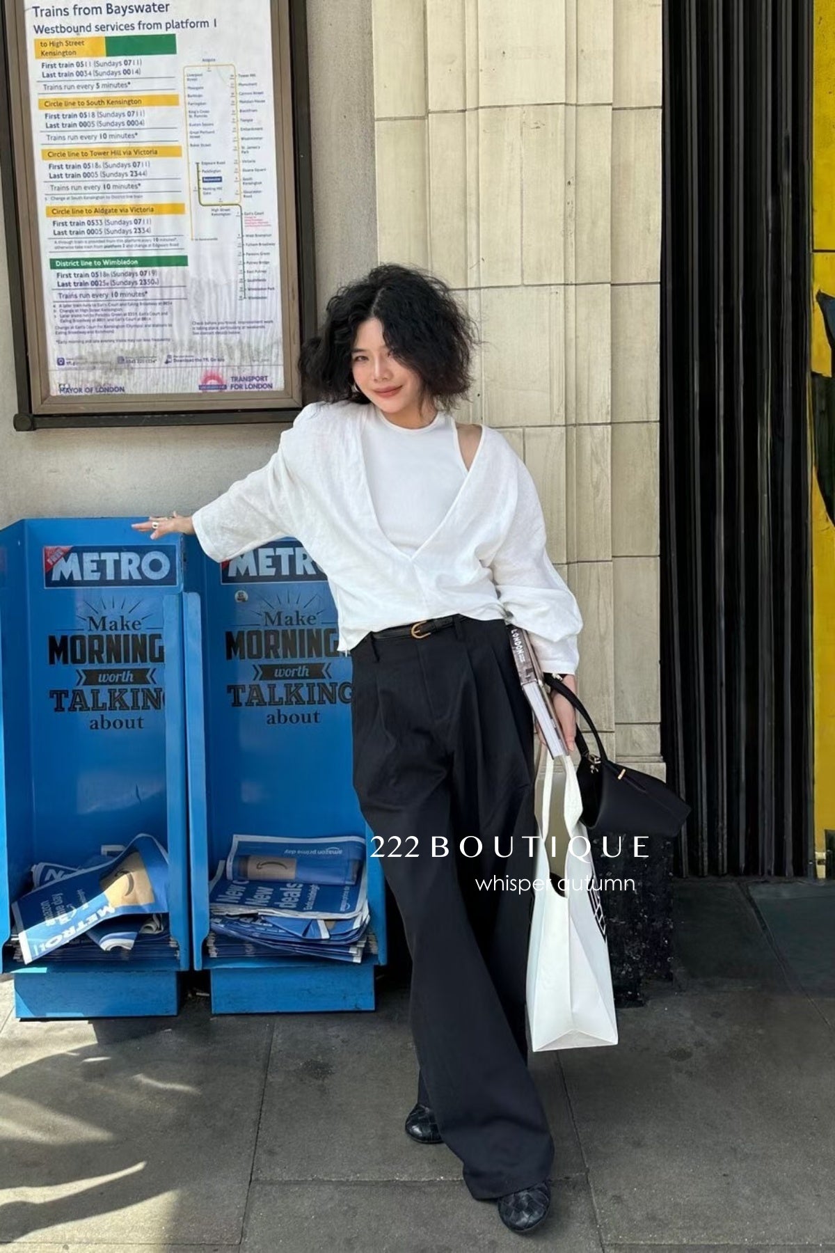 16q26 Korean khaki straight-leg trousers