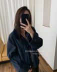 17a6 Fleece jacket with velvet collar