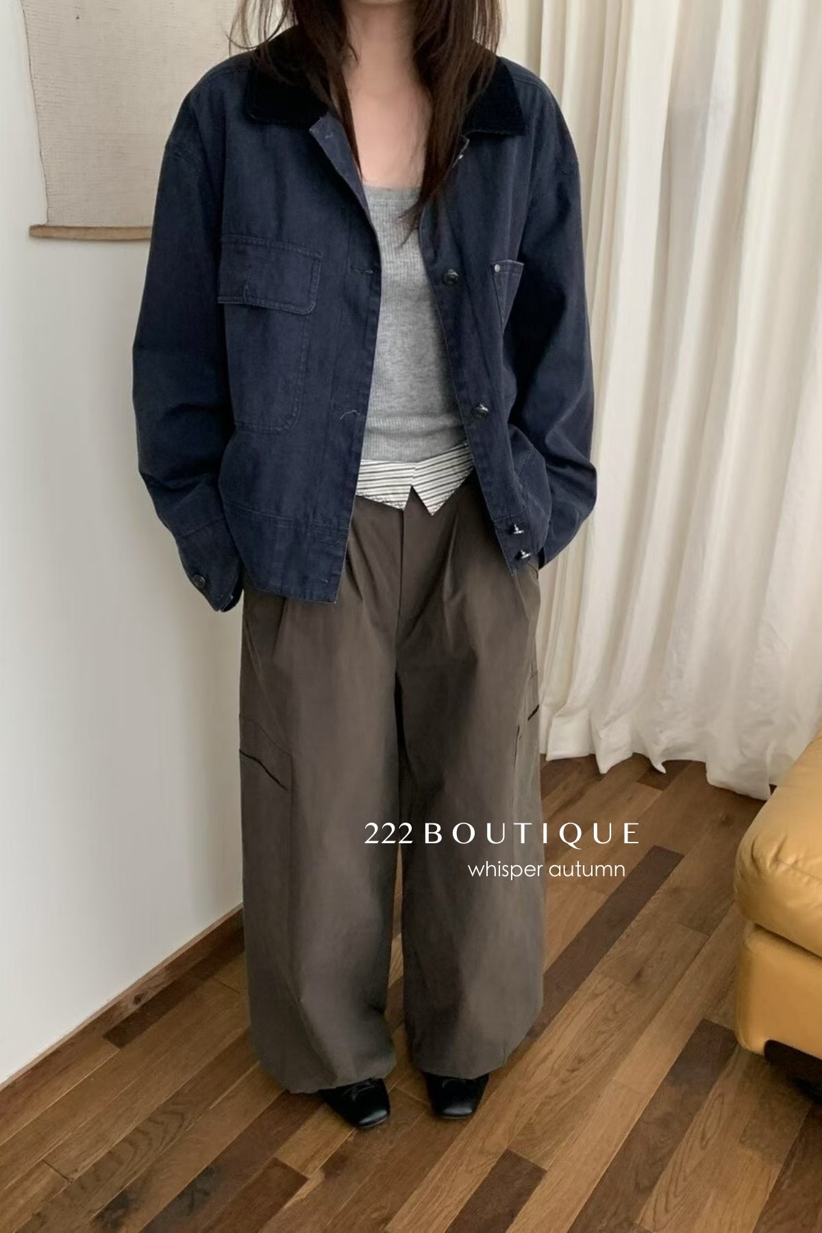 17a6 Fleece jacket with velvet collar