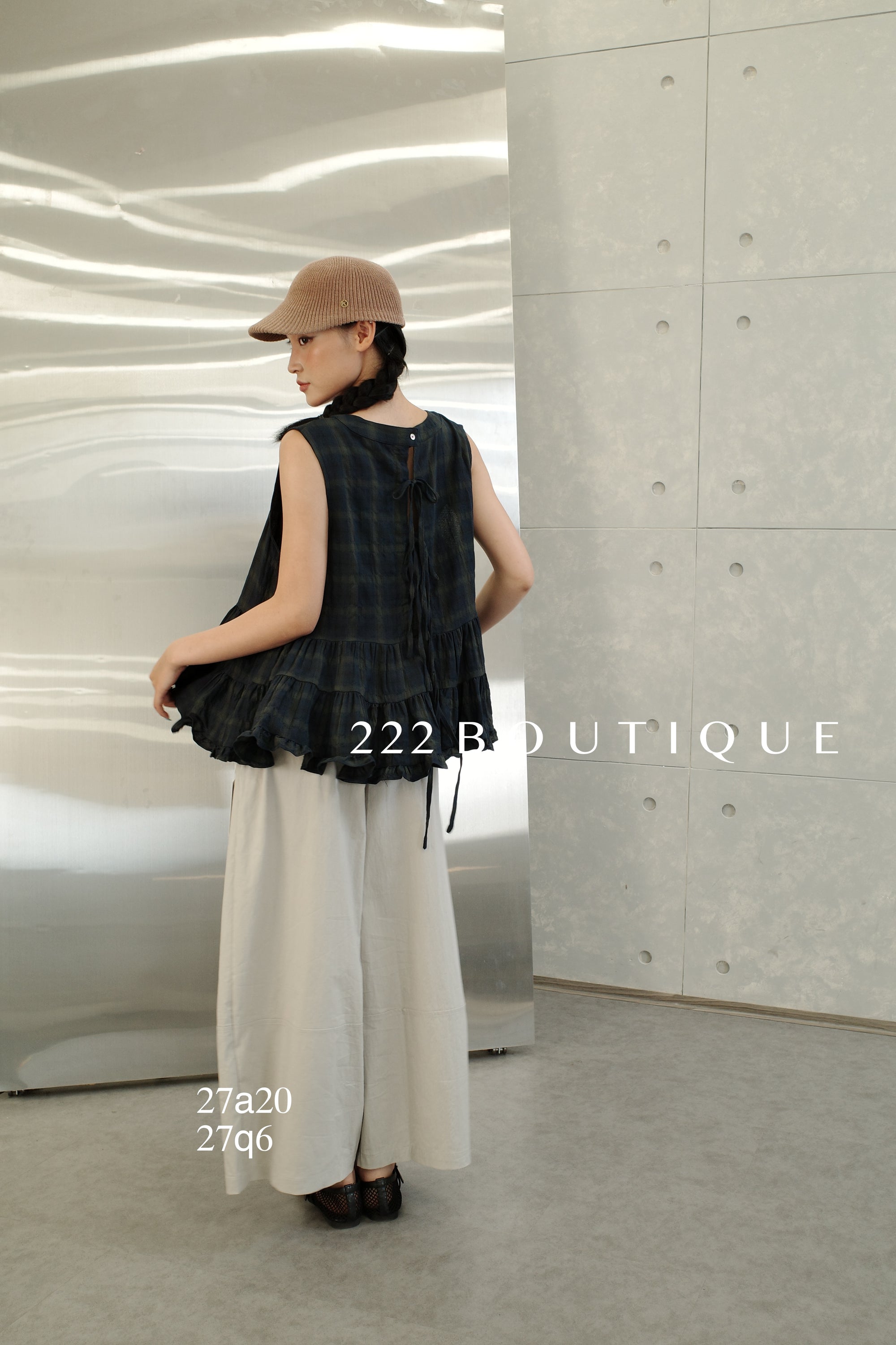 27A20 - CHECK PEPLUM TOP