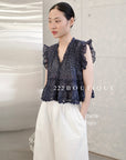 27A118-  FLORAL RUFFLE TOP