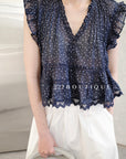 27A118-  FLORAL RUFFLE TOP