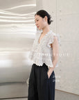 27A118-  FLORAL RUFFLE TOP