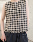 27a10-  GINGHAM SLEEVELESS TOP