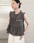 27a8 - PLAID RUFFLE TOP