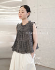 27a8 - PLAID RUFFLE TOP
