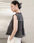 27a8 - PLAID RUFFLE TOP