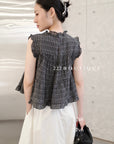 27a8 - PLAID RUFFLE TOP