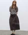 17a94 Short-sleeve cashmere V-neck sweater