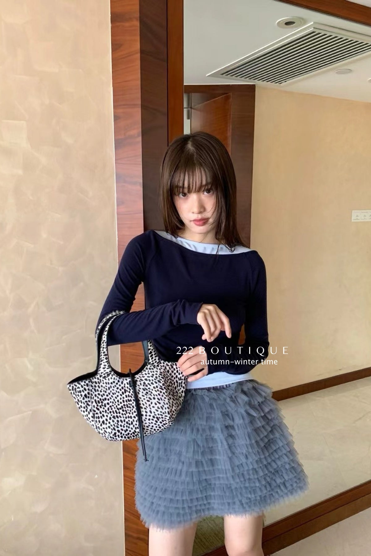 17v10 Tiered pleated mini skirt