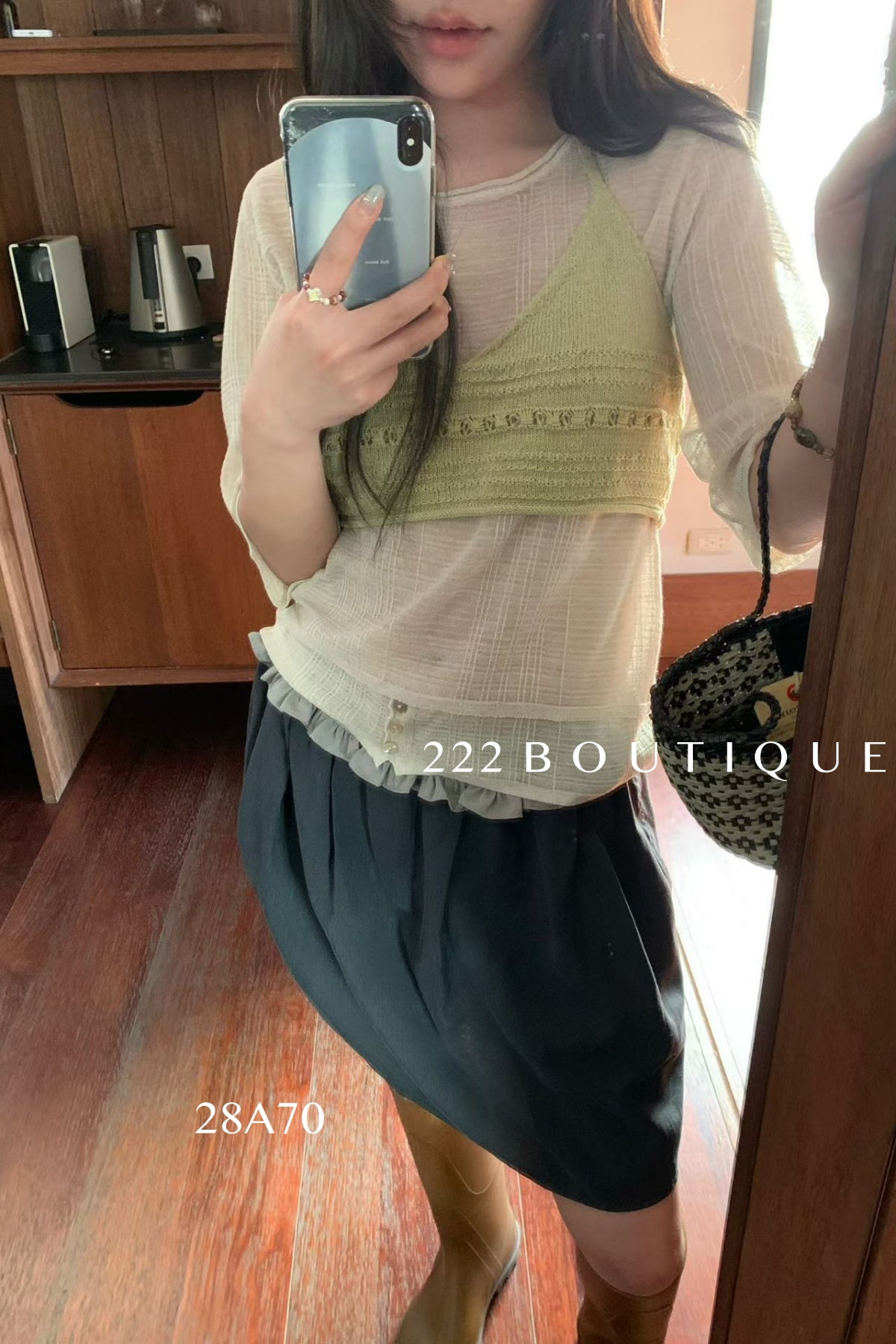 28a70 - SHEER  KNIT CARDIGAN