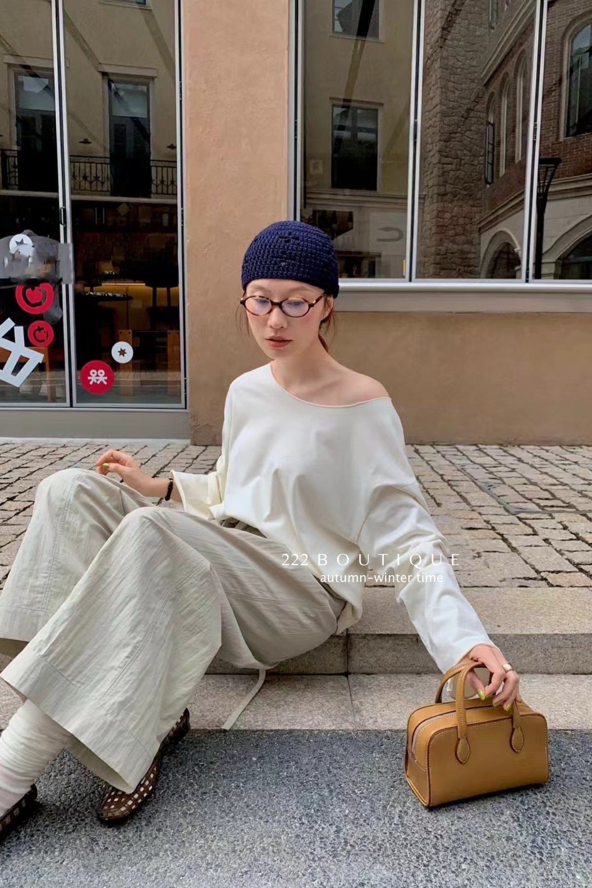 17a85 Asymmetrical Neck Basic Cotton Top