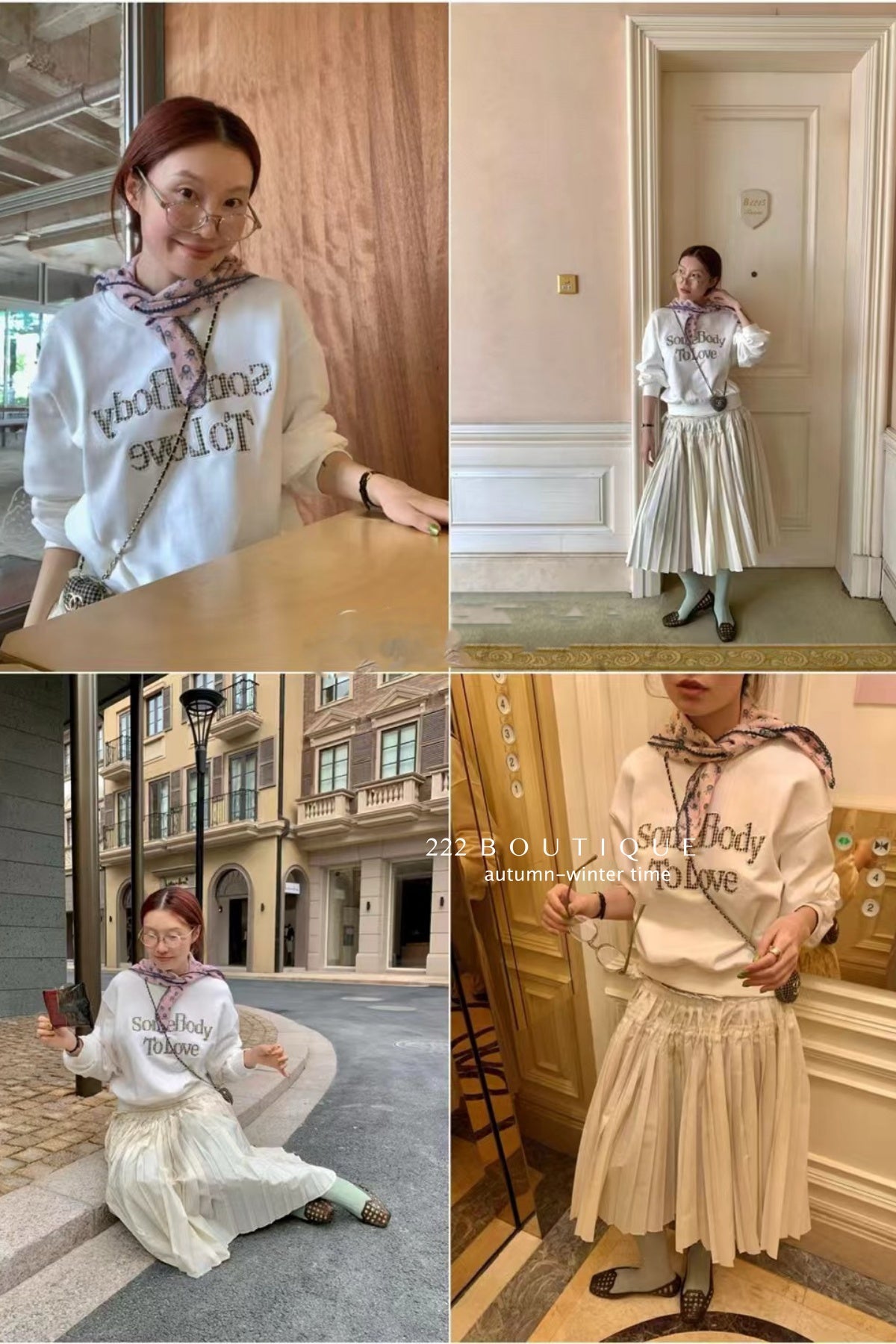 17a87 Basic Letter-Print Sweater